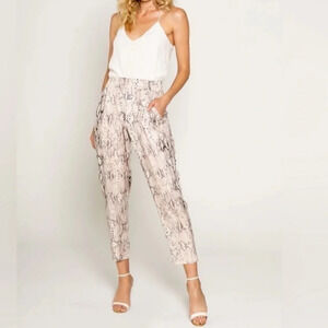 NWT Lavender Brown Effortless Chic Snake Print Pull On Jogger Pants